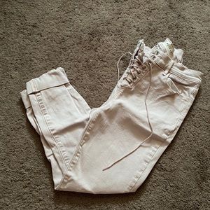 Tie up pink jean capris